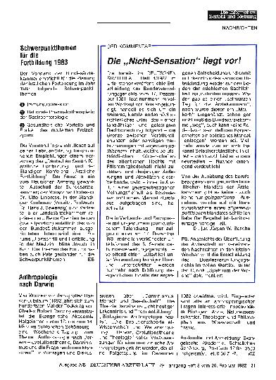 Vorschauseite 1: Schwerpunktthemen für die Fortbildung 1983