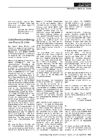 Vorschauseite 1: Boxen aus nervenärztlicher Sicht: Schlußwort zum Beitrag von Pfarrer G. John