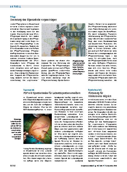 Vorschauseite 1: Pflege: Deckelung des Eigenanteils vorgeschlagen