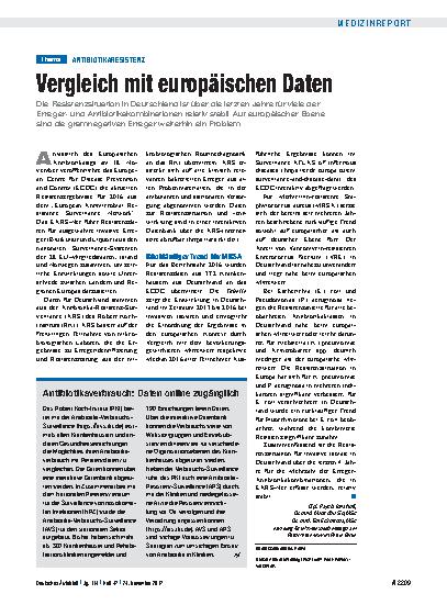 Vorschauseite 1: Antibiotikaresistenz: Vergleich mit europäischen Daten
