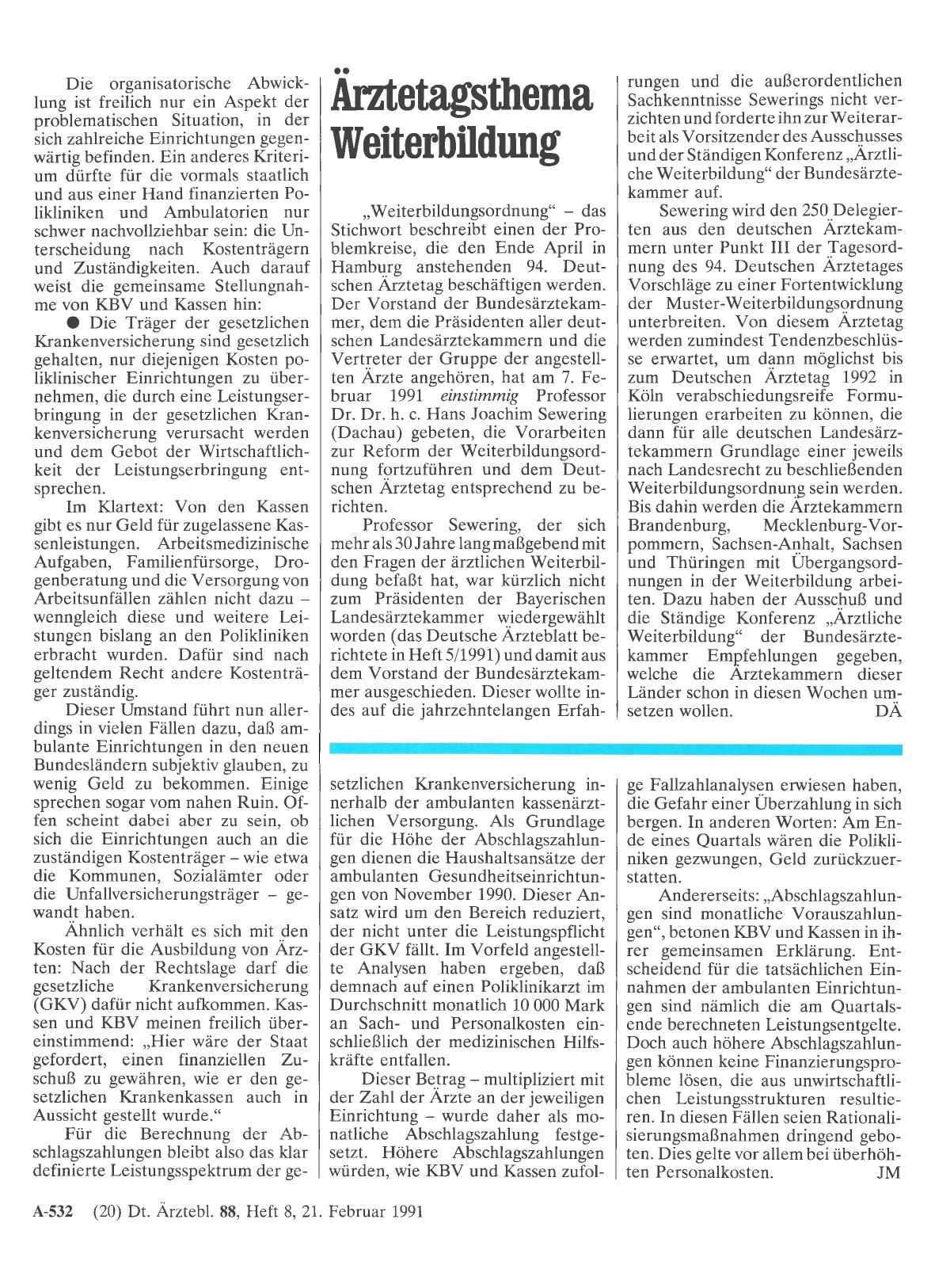 Vorschauseite 1: Ärztetagsthema Weiterbildung