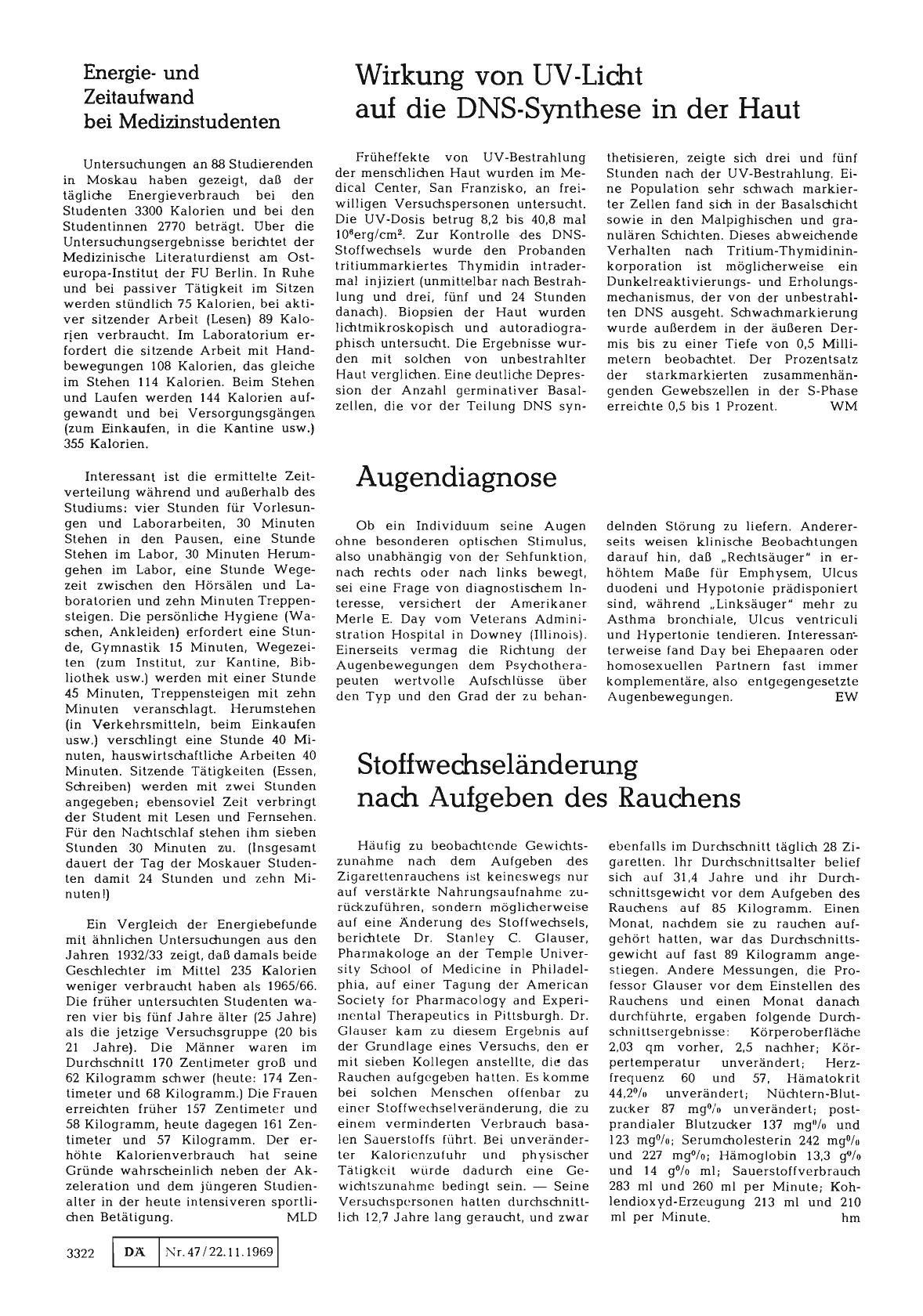 Vorschauseite 1: Energieund Zeitaufwand bei Medizinstudenten