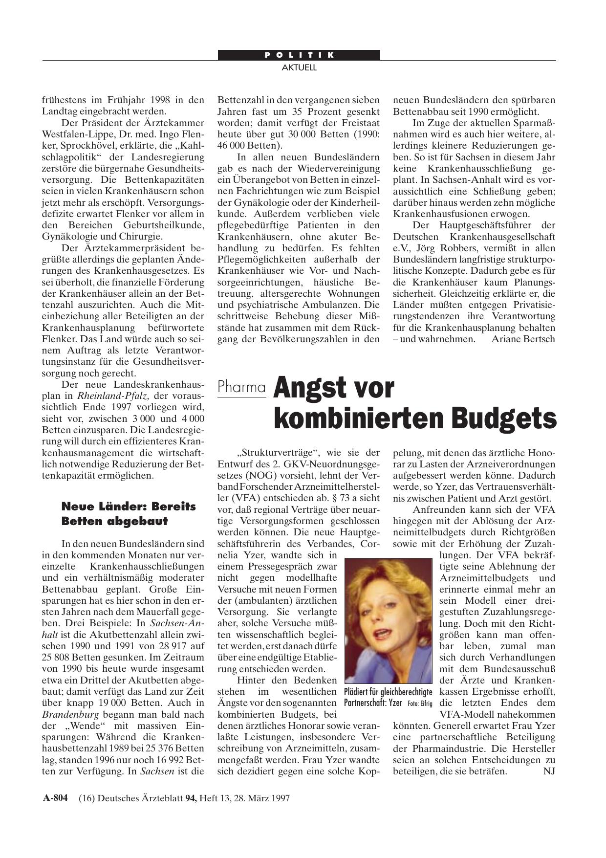 Vorschauseite 1: Pharma: Angst vor kombinierten Budgets