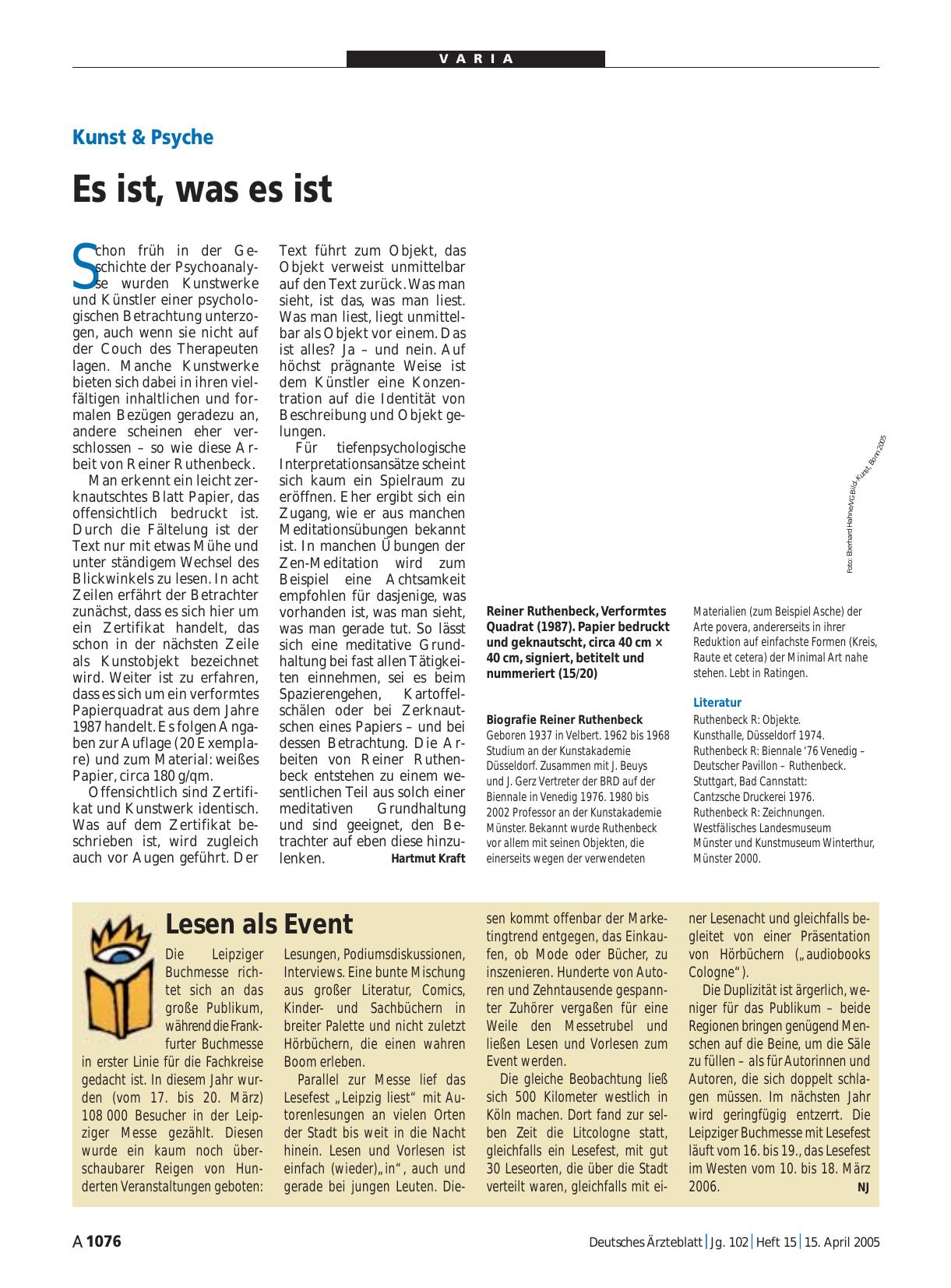 Vorschauseite 1: Lesen als Event