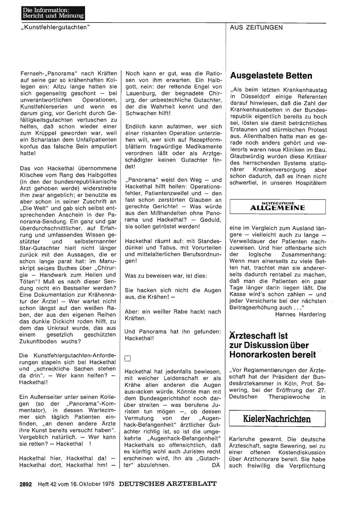 Vorschauseite 1: Ärzteschaft ist zur Diskussion über Honorarkosten bereit