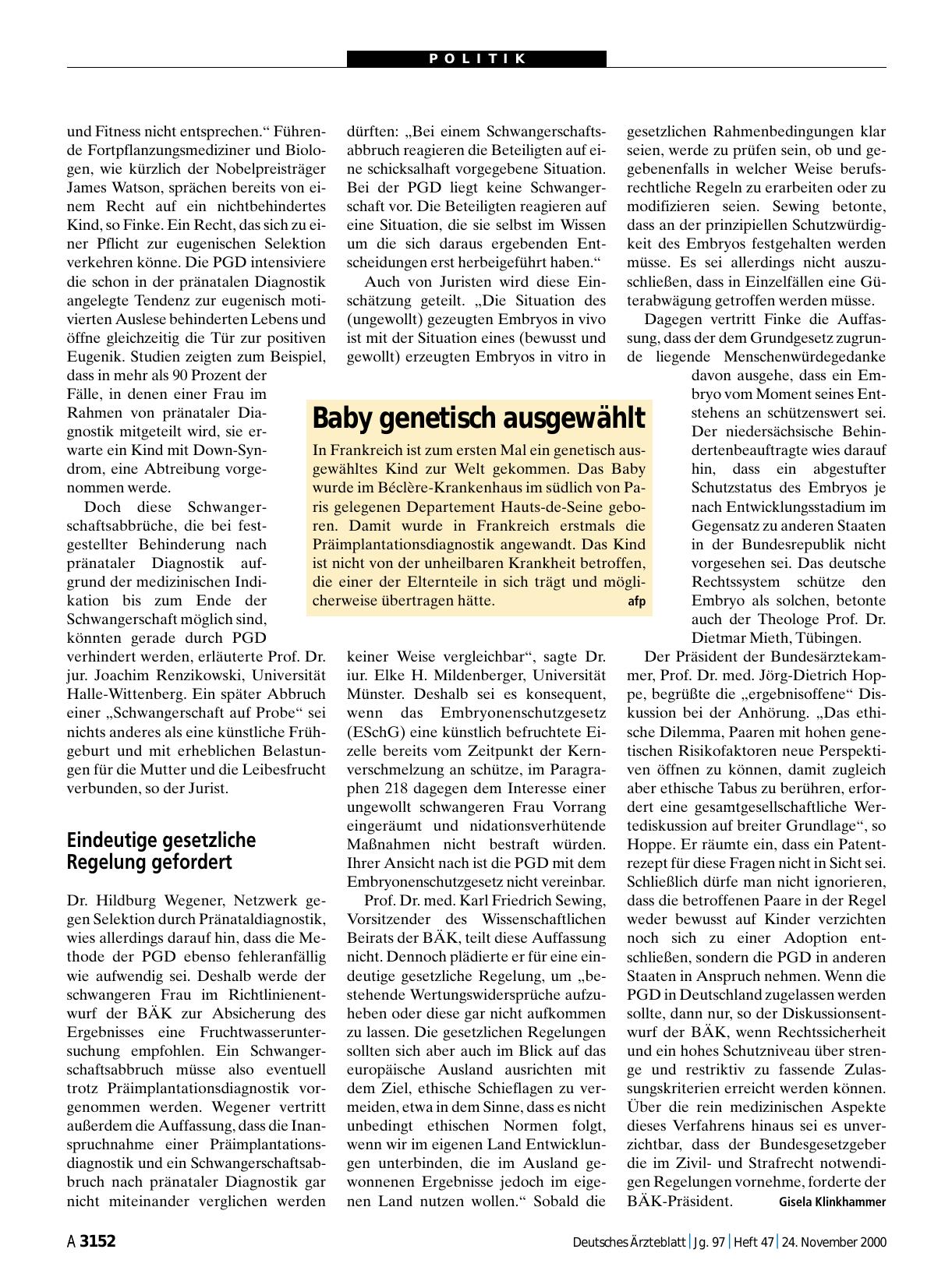 Vorschauseite 1: Baby genetisch ausgewählt