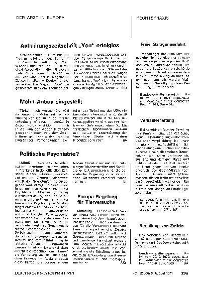 Vorschauseite 1: Mohn-Anbau eingestellt