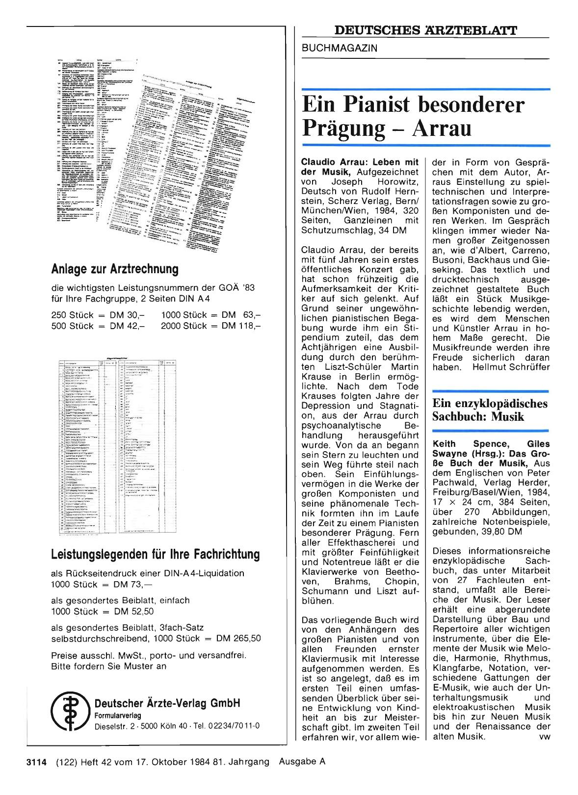 Vorschauseite 1: Ein Pianist besonderer Prägung - Arrau