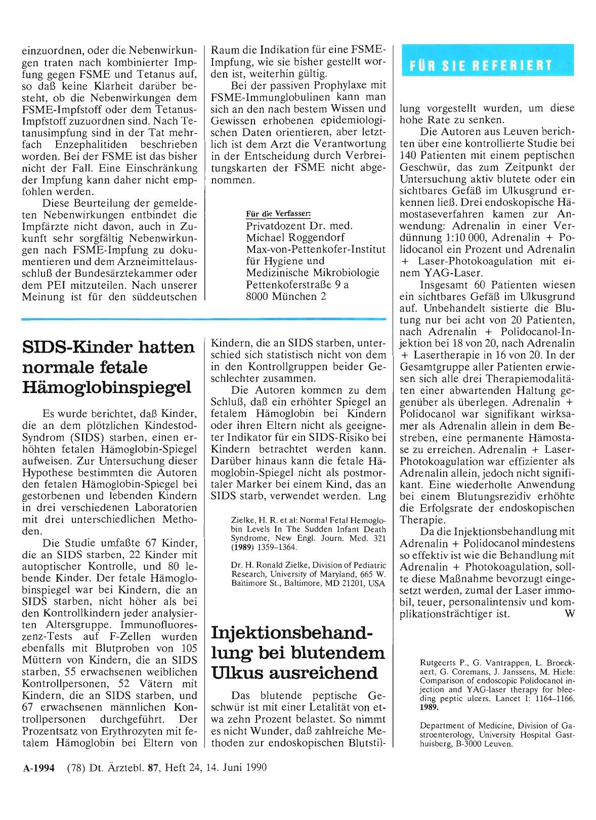 Vorschauseite 1: SIDS-Kinder hatten normale fetale Hämoglobinspiegel