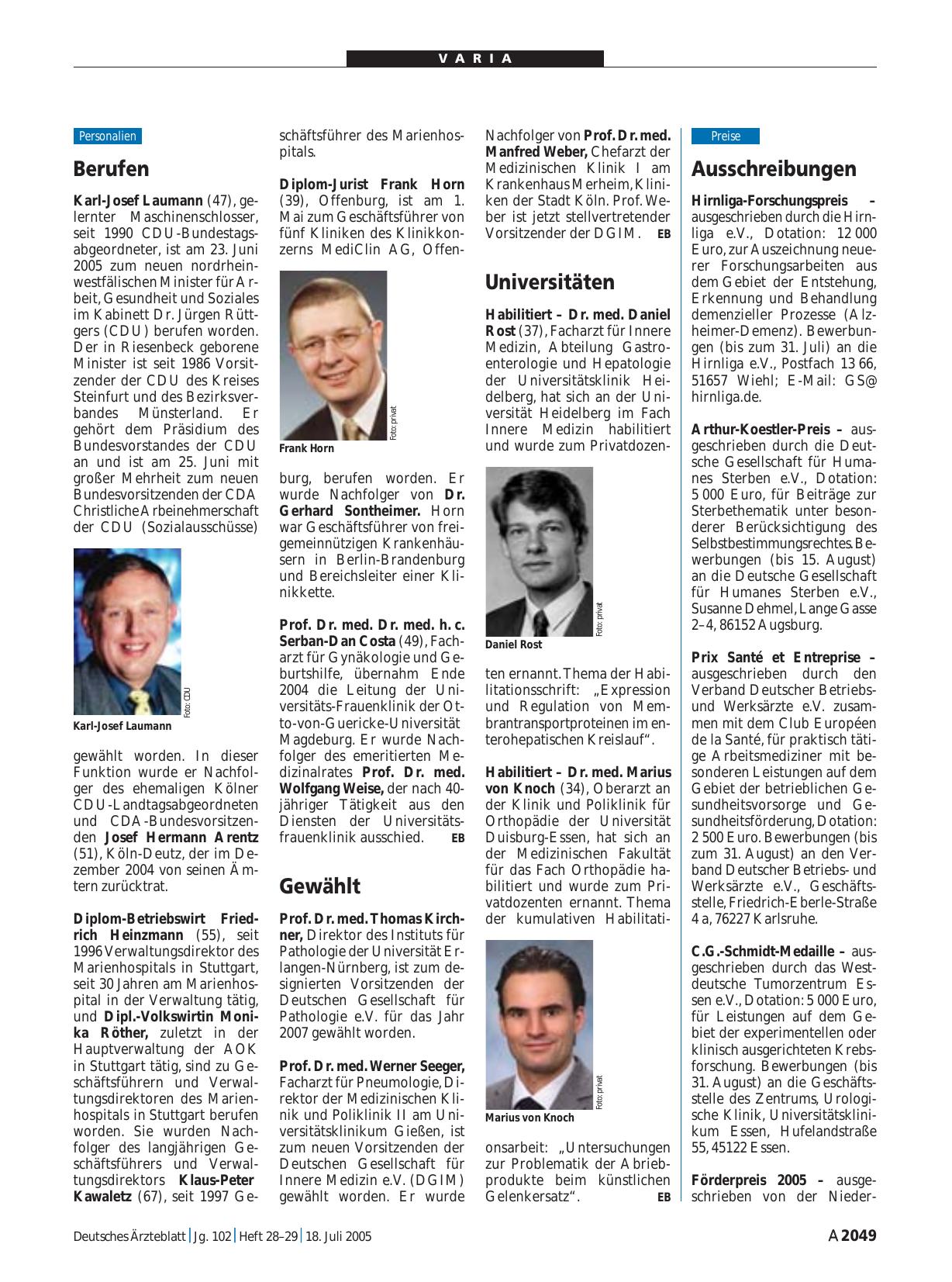 Vorschauseite 1: Ausschreibungen