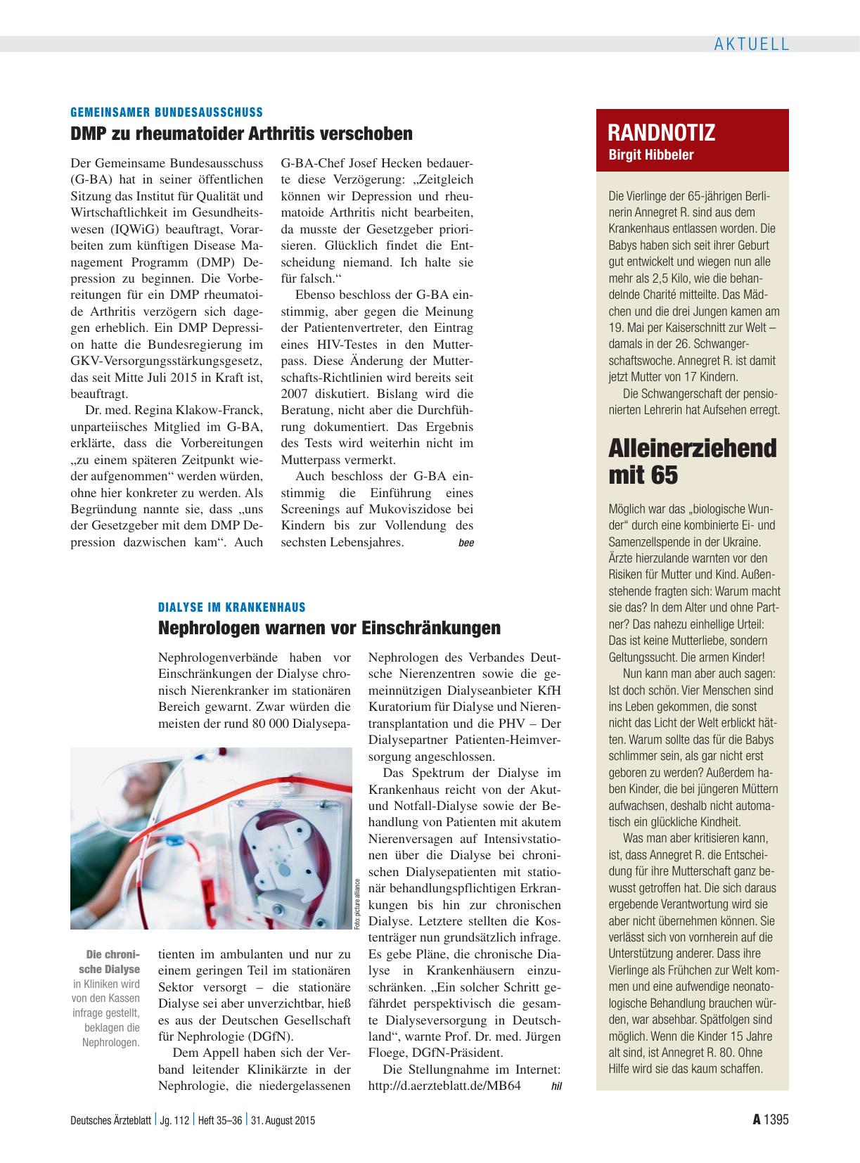 Vorschauseite 1: Randnotiz: Alleinerziehend mit 65