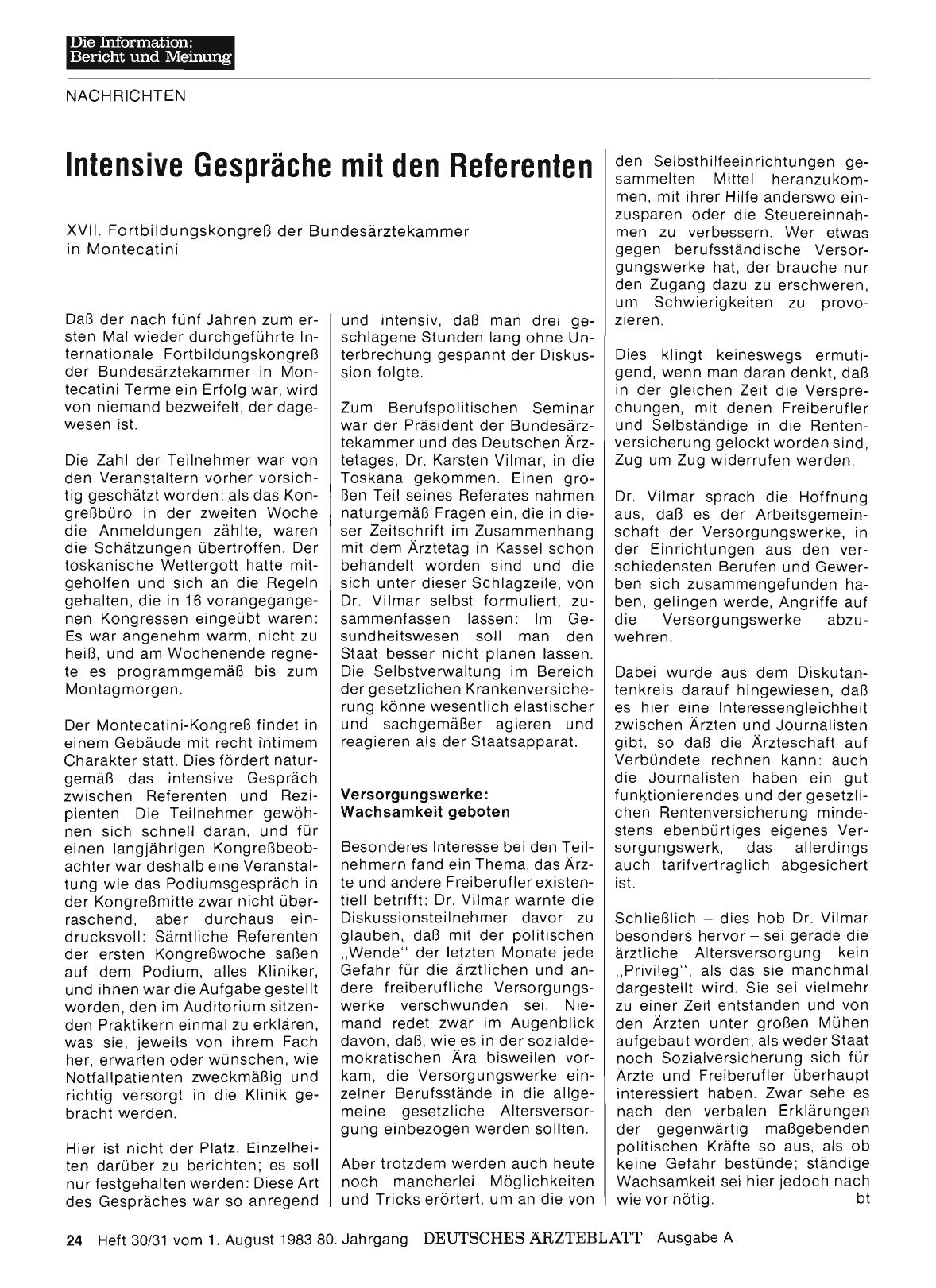 Vorschauseite 1: Intensive Gespräche mit den Referenten
