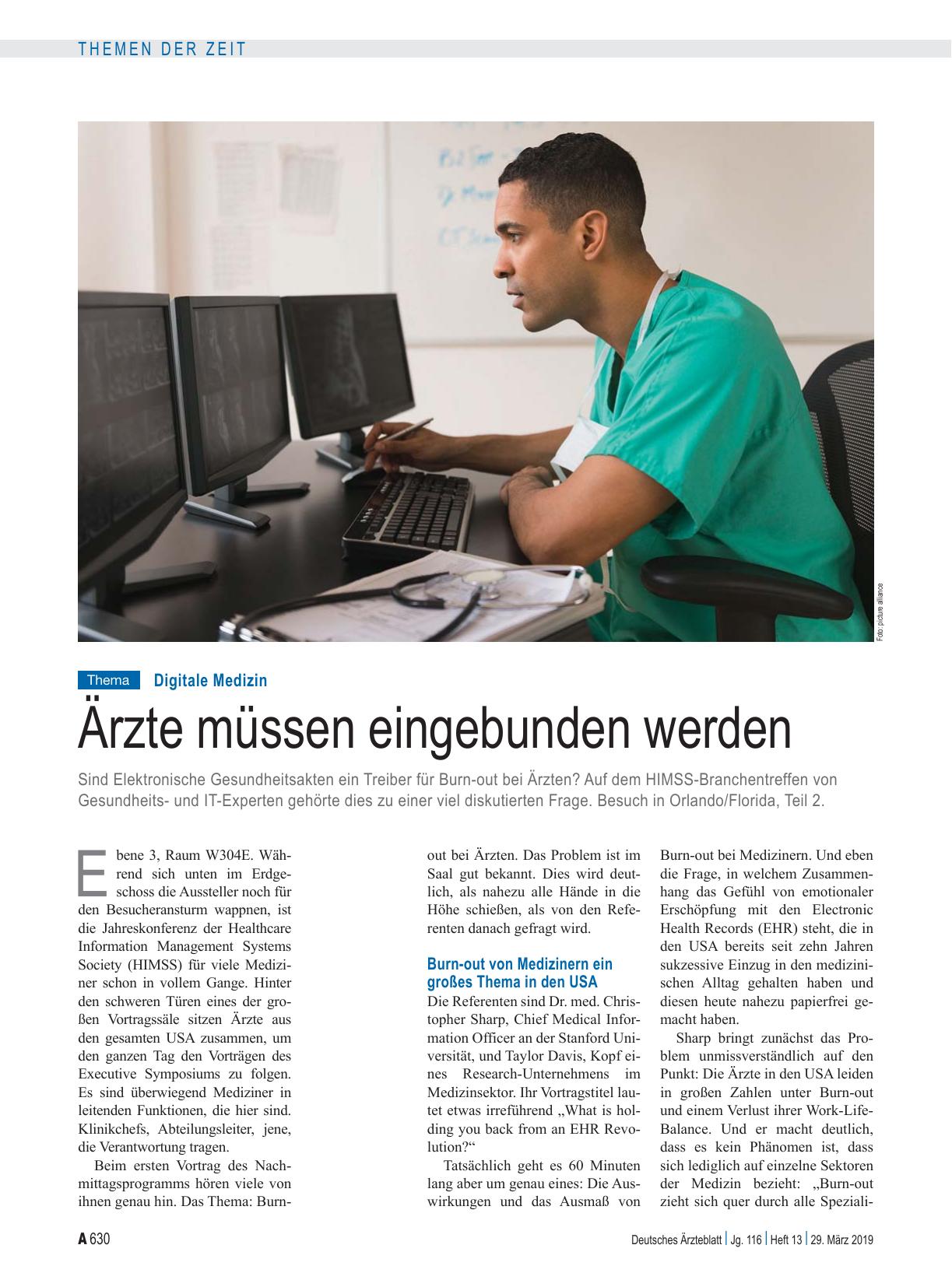 Vorschauseite 1: Digitale Medizin: Ärzte müssen eingebunden werden