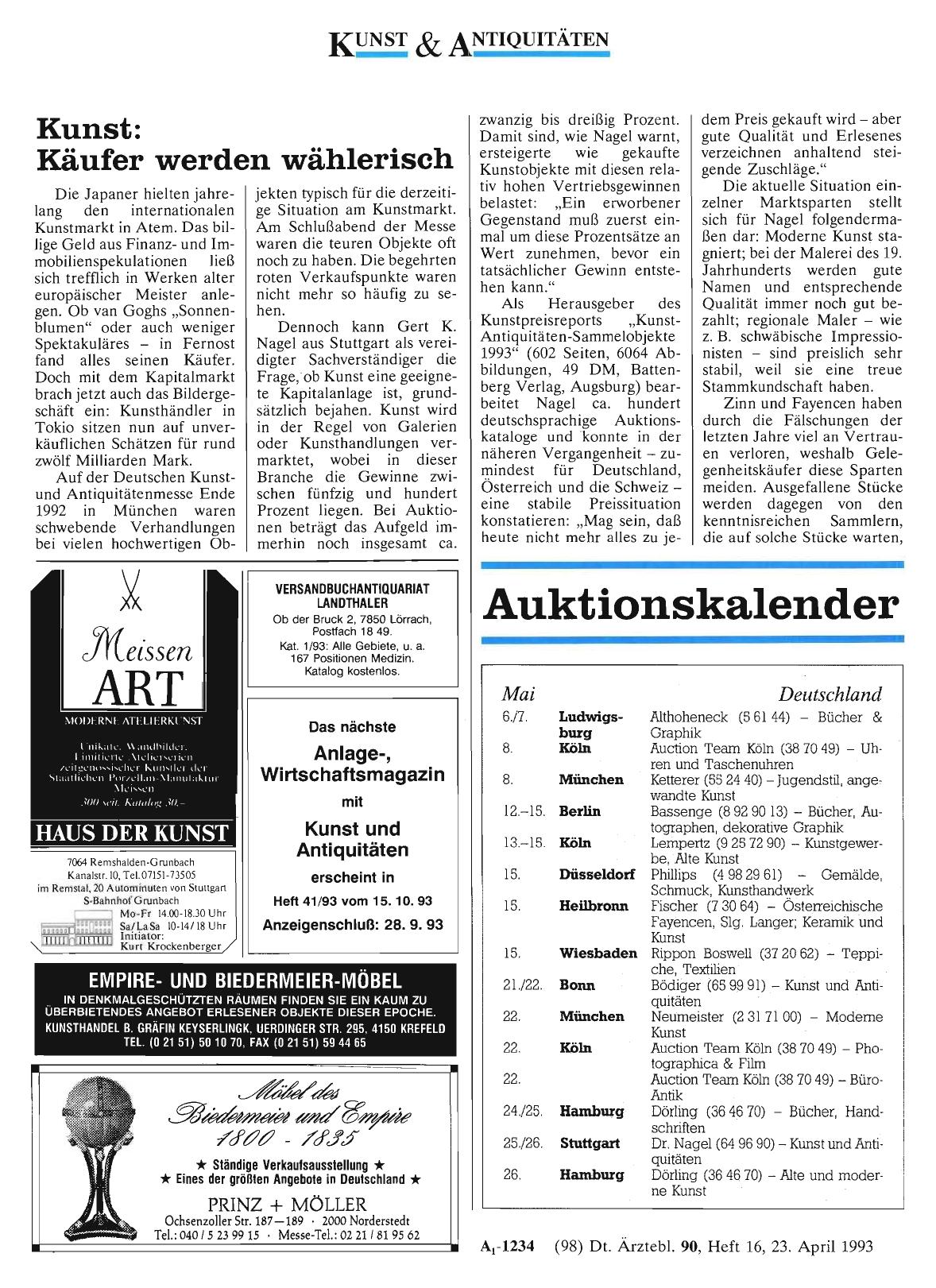Vorschauseite 1: Kunst: Käufer werden wählerisch