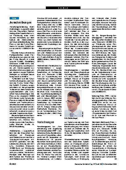 Vorschauseite 1: Ausschreibungen