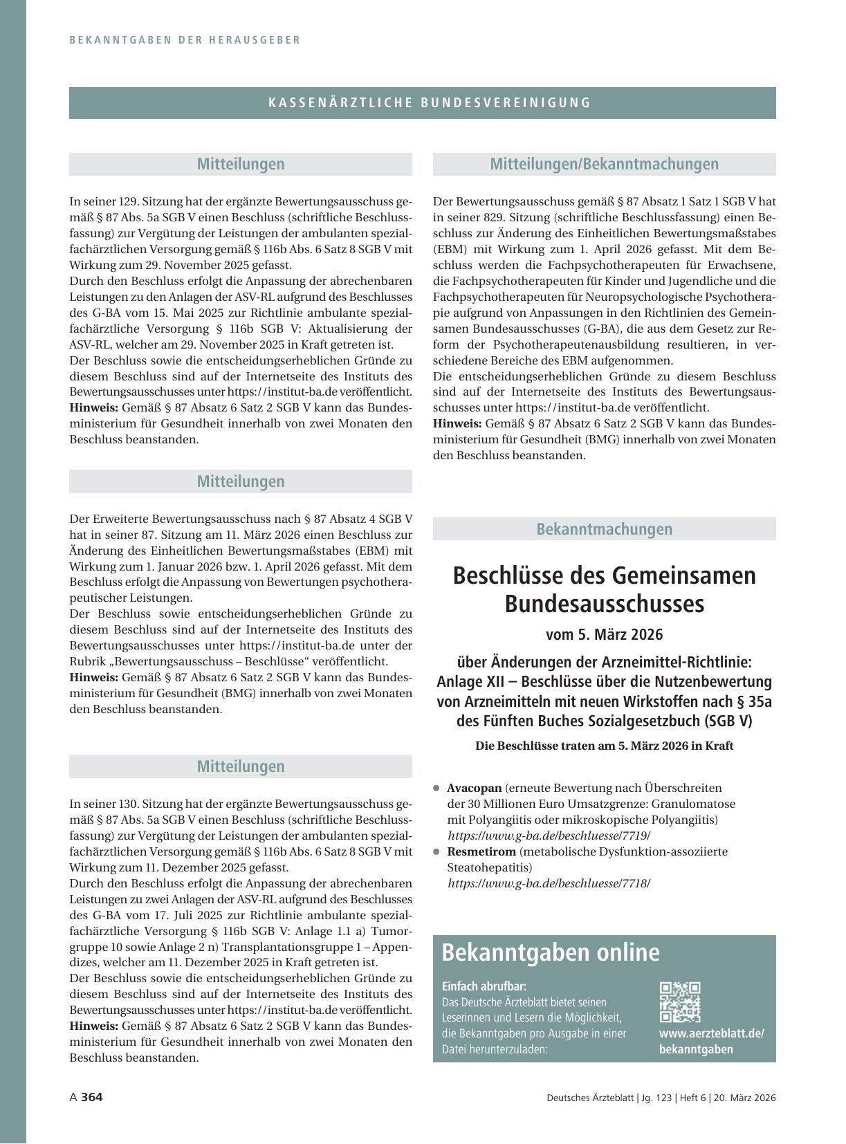 Vorschauseite 1: Mitteilungen/Bekanntmachungen