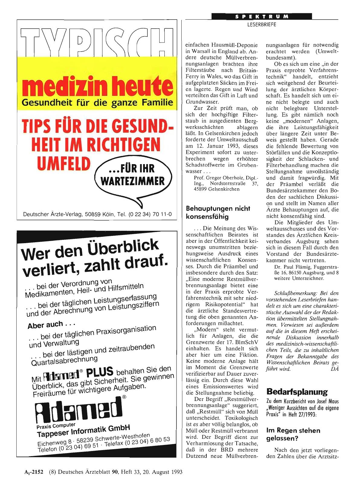Vorschauseite 1: Bedarfsplanung: Im Regen stehen gelassen?