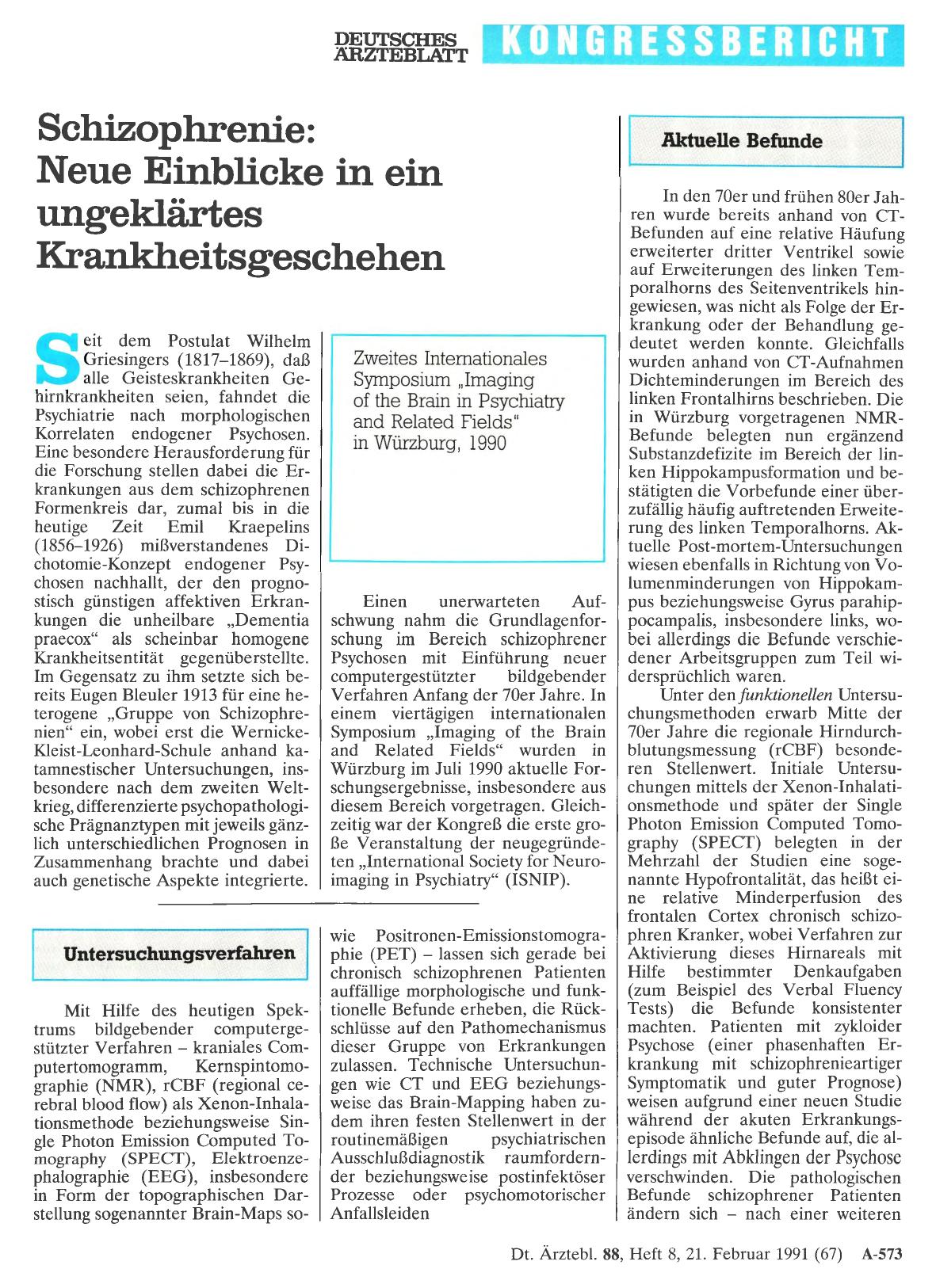 Vorschauseite 1: Schizophrenie: Neue Einblicke in ein ungeklärtes Krankheitsgeschehen