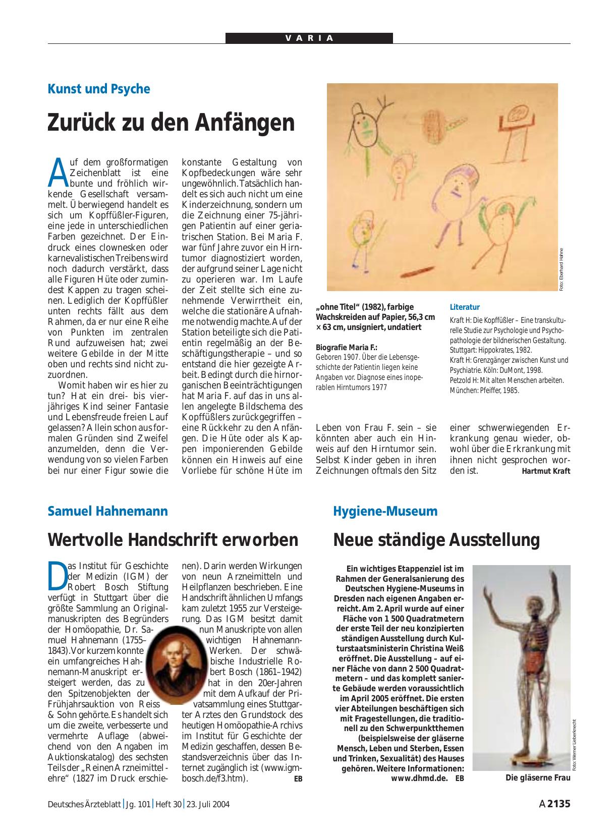 Vorschauseite 1: Samuel Hahnemann: Wertvolle Handschrift erworben