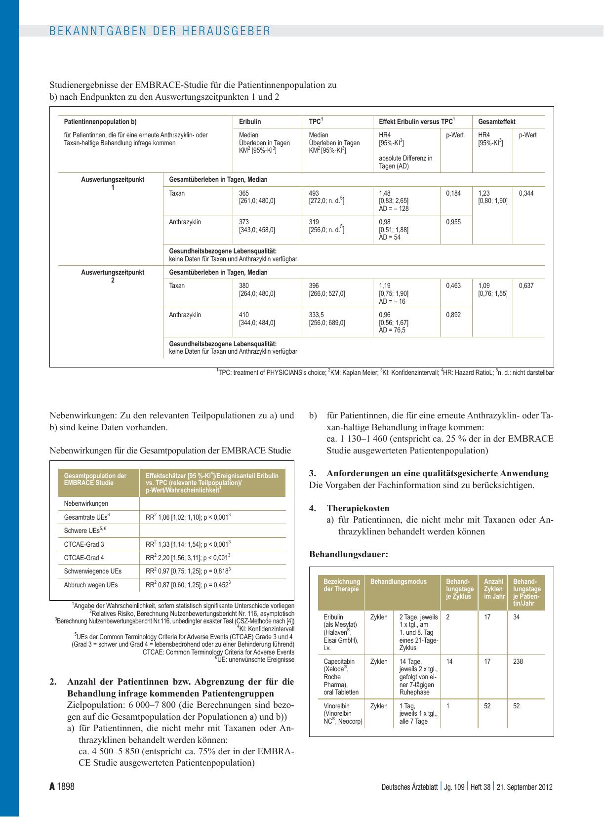 Vorschauseite 2: Beschluss des Gemeinsamen Bundesausschusses über eine Änderung der Arzneimittel-Richtlinie (AM-RL): Anlage XII – Beschlüsse über die Nutzenbewertung von Arzneimitteln mit neuen Wi…
