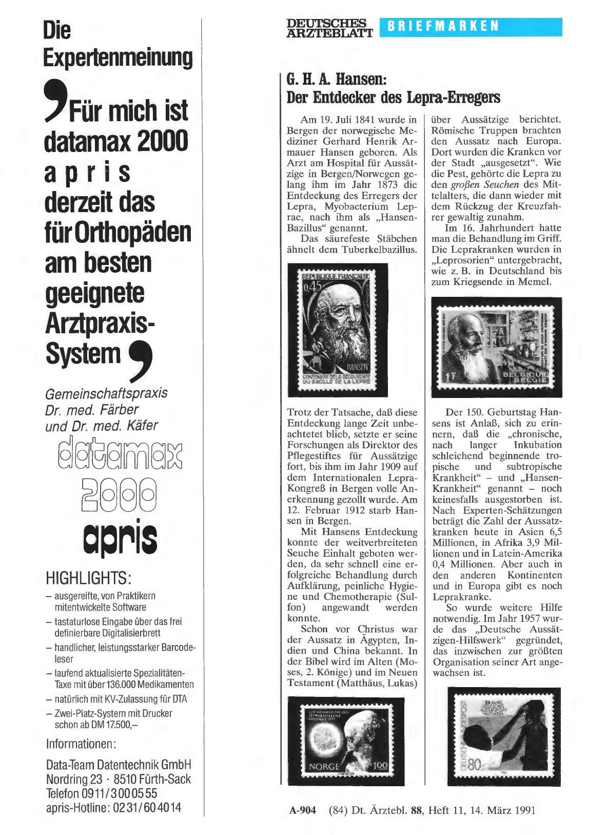 Vorschauseite 1: G. H. A. Hansen: Der Entdecker des Lepra-Erregers