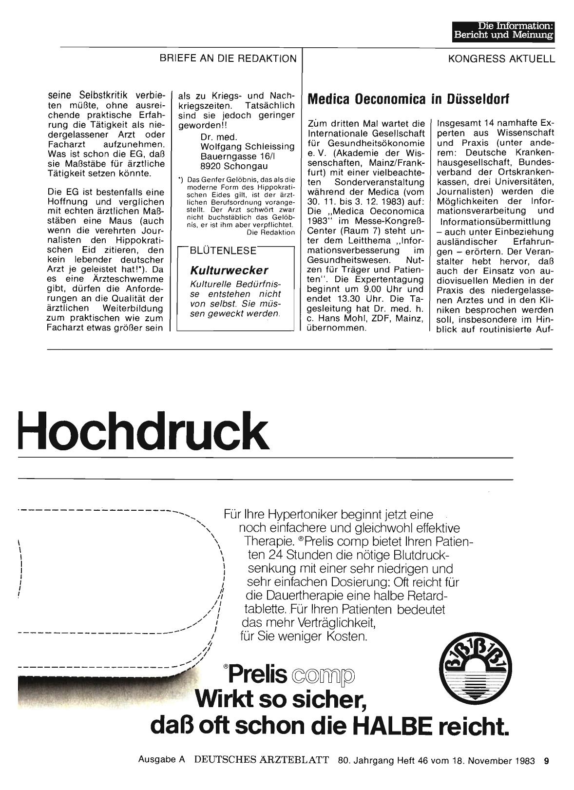 Vorschauseite 1: Medica Oeconomica in Düsseldorf