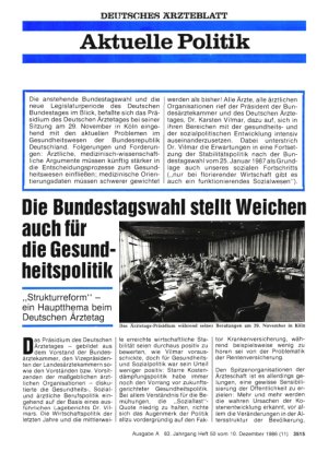 Vorschauseite 1: Die Bundestagswahl stellt Weichen auch für die Gesundheitspolitik
