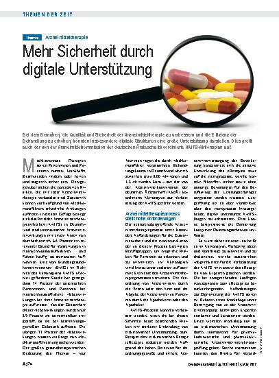 Vorschauseite 1: Arzneimitteltherapie: Mehr Sicherheit durch digitale Unterstützung