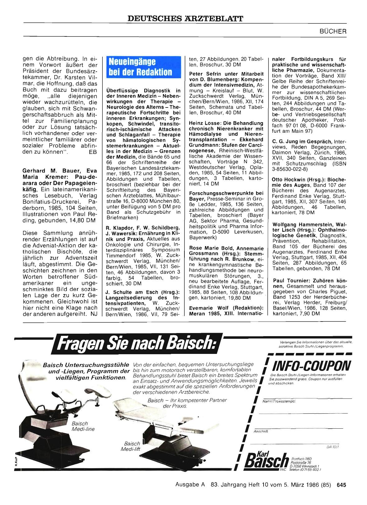 Vorschauseite 1: Neueingänge bei der Redaktion