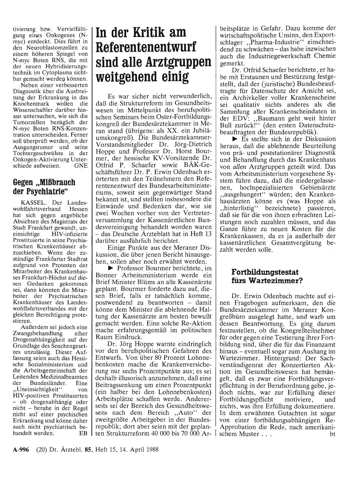 Vorschauseite 1: Gegen „Mißbrauch der Psychiatrie“