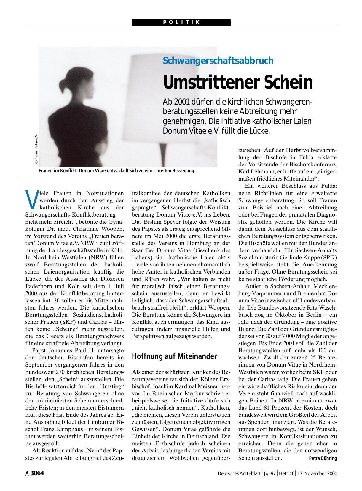Vorschauseite 1: Schwangerschaftsabbruch: Umstrittener ScheinSchwangerschaftsabbruch