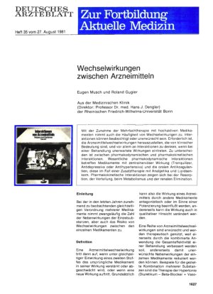 Vorschauseite 1: Wechselwirkungen zwischen Arzneimitteln