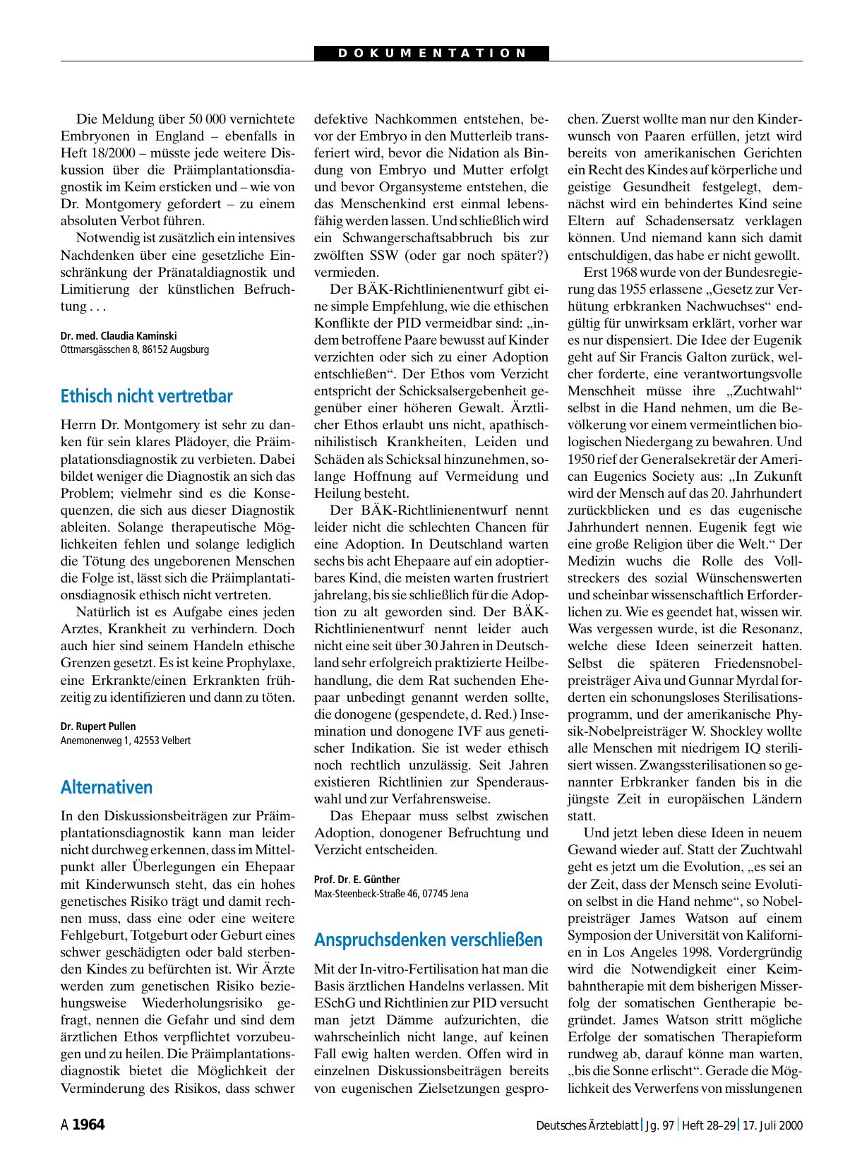 Vorschauseite 1: Präimplantationsdiagnostik: Alternativen