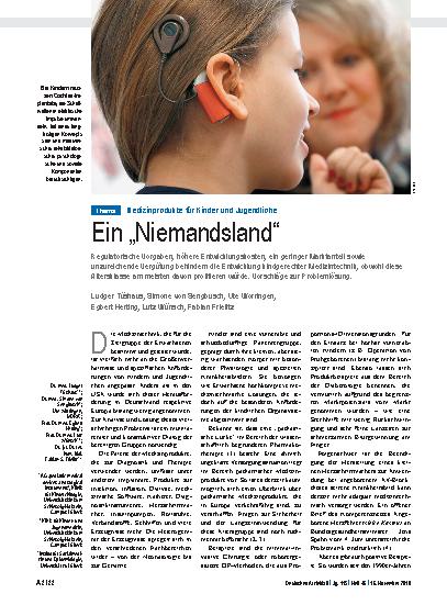 Vorschauseite 1: Medizinprodukte für Kinder und Jugendliche: Ein „Niemandsland“