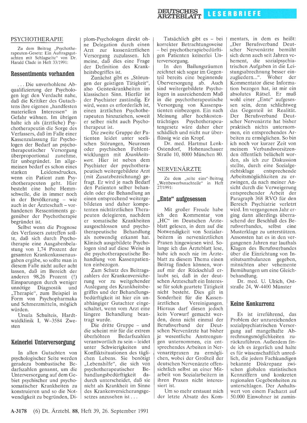 Vorschauseite 1: NERVENÄRZTE: Keine Konkurrenz