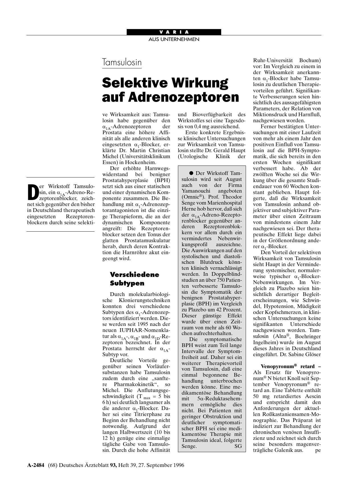 Vorschauseite 1: Venopyronum(r) retard