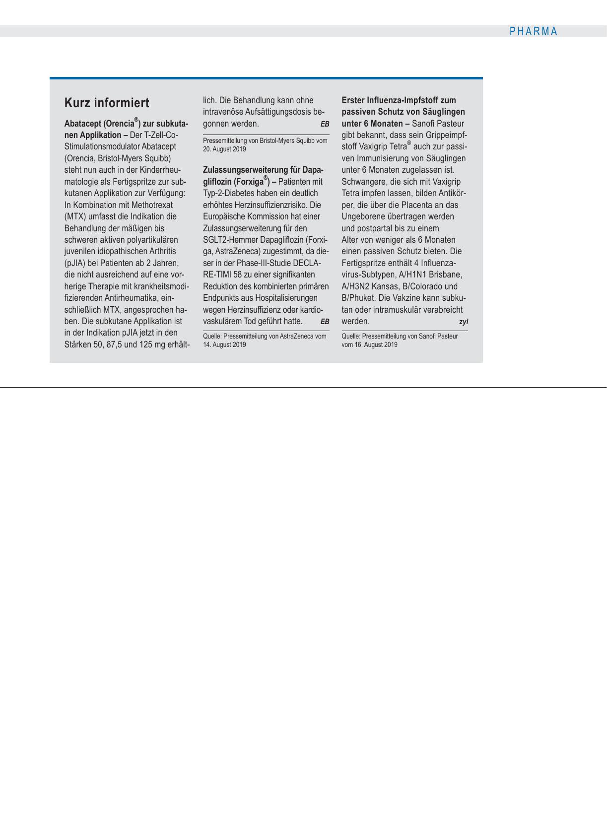 Vorschauseite 1: Kurz informiert