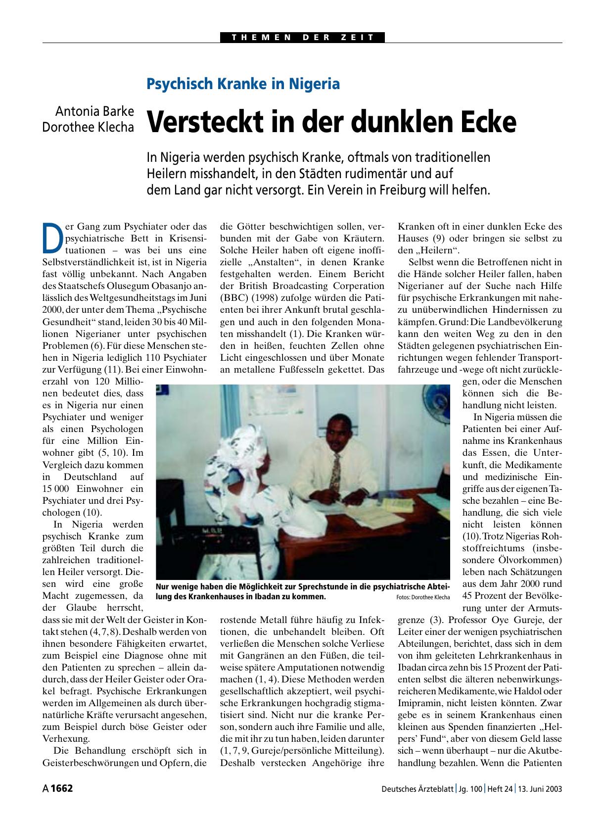 Vorschauseite 1: Psychisch Kranke in Nigeria: Versteckt in der dunklen Ecke