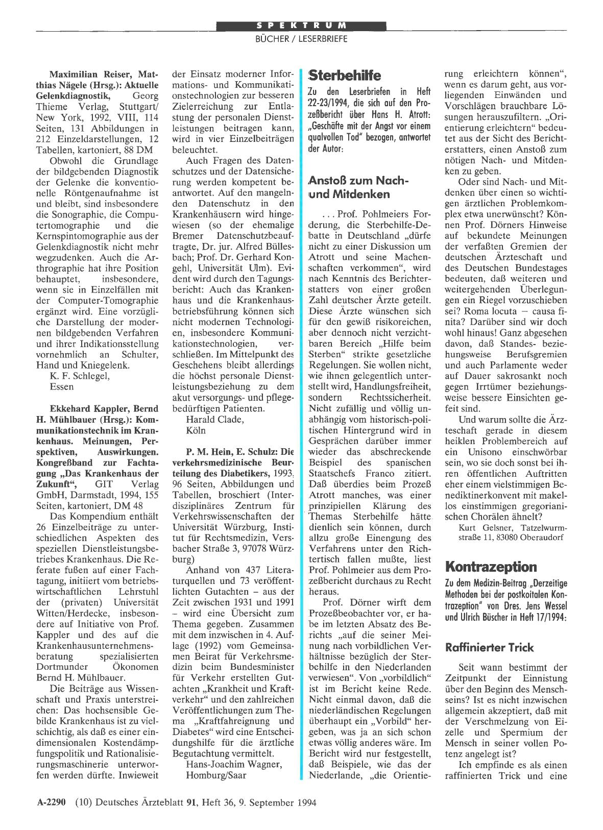 Vorschauseite 1: Sterbehilfe: Anstoß zum Nachund Mitdenken