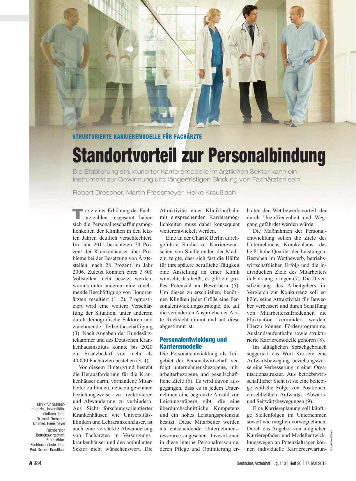 Vorschauseite 1: Strukturierte Karrieremodelle für Fachärzte: Standortvorteil zur Personalbindung