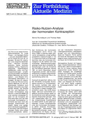 Vorschauseite 1: Risiko-Nutzen-Analyse der hormonalen Kontrazeption