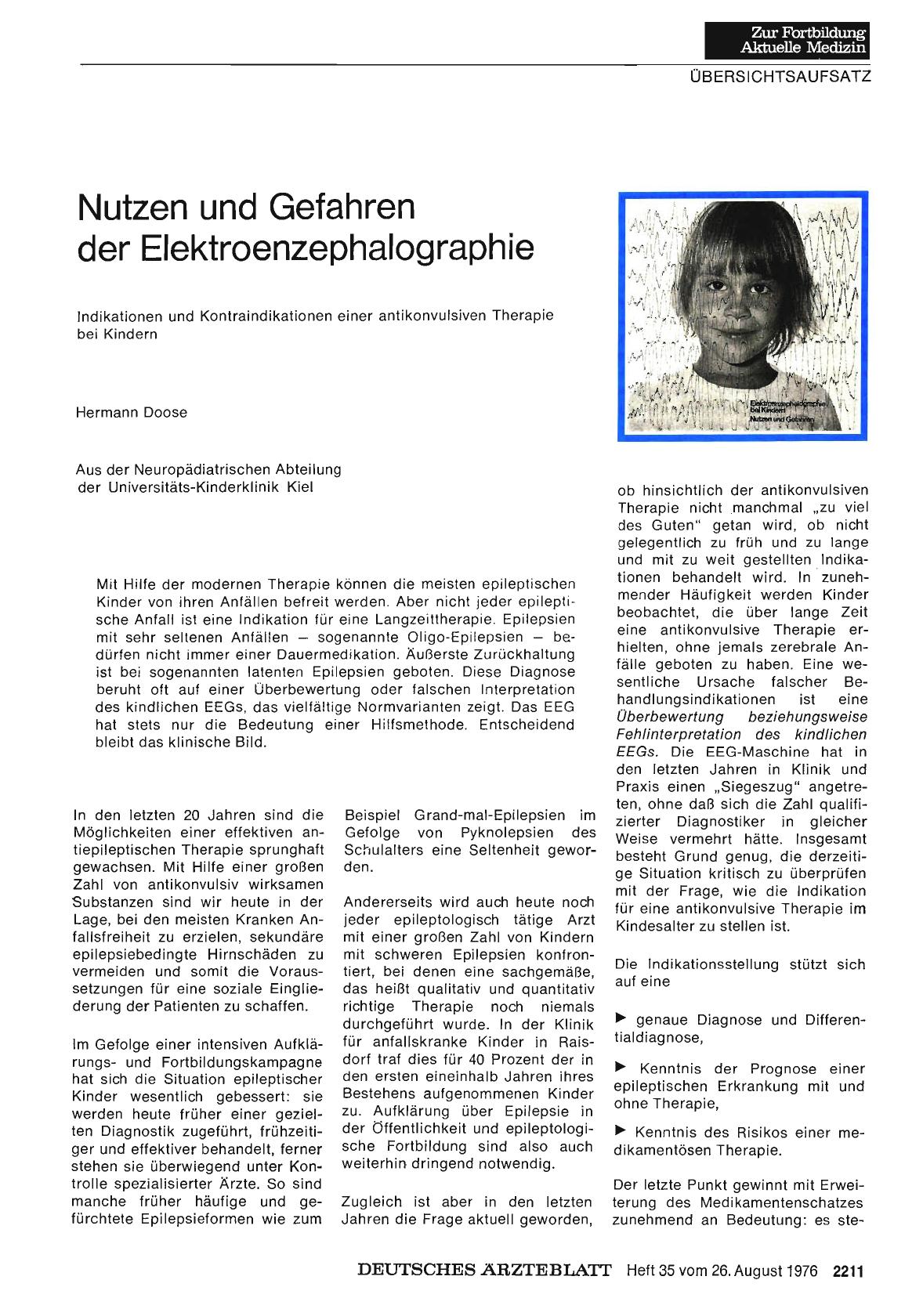 Vorschauseite 1: Nutzen und Gefahren der Elektroenzephalographie