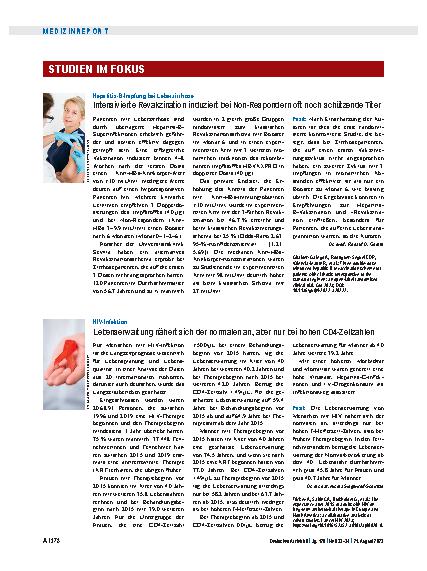 Vorschauseite 1: Hepatitis-B-Impfung bei Leberzirrhose: Intensivierte Revakzination induziert bei Non-Respondern oft noch schützende Titer.