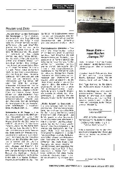 Vorschauseite 1: Routen und Ziele