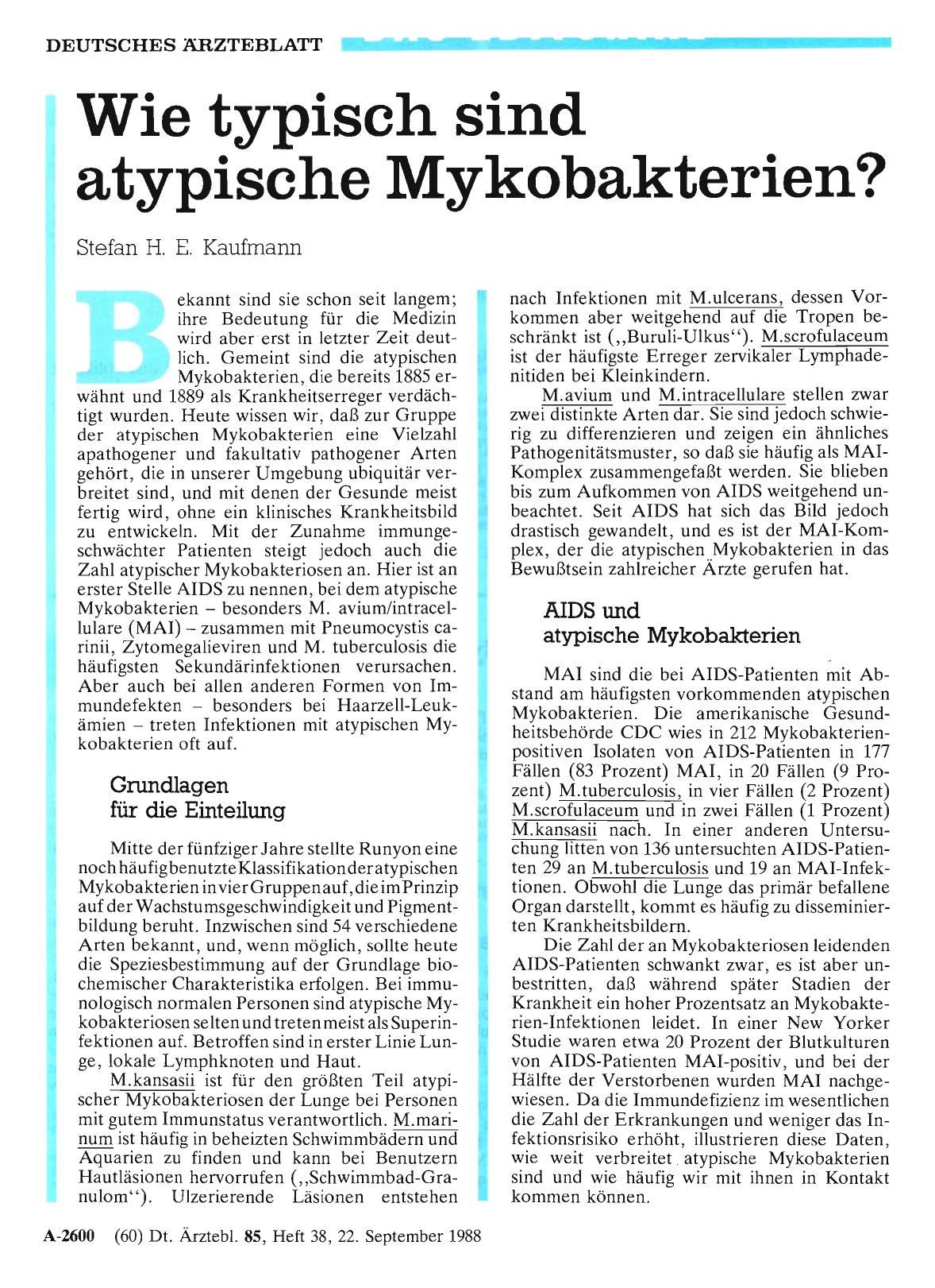 Vorschauseite 1: Wie typisch sind atypische Mykobakterien?