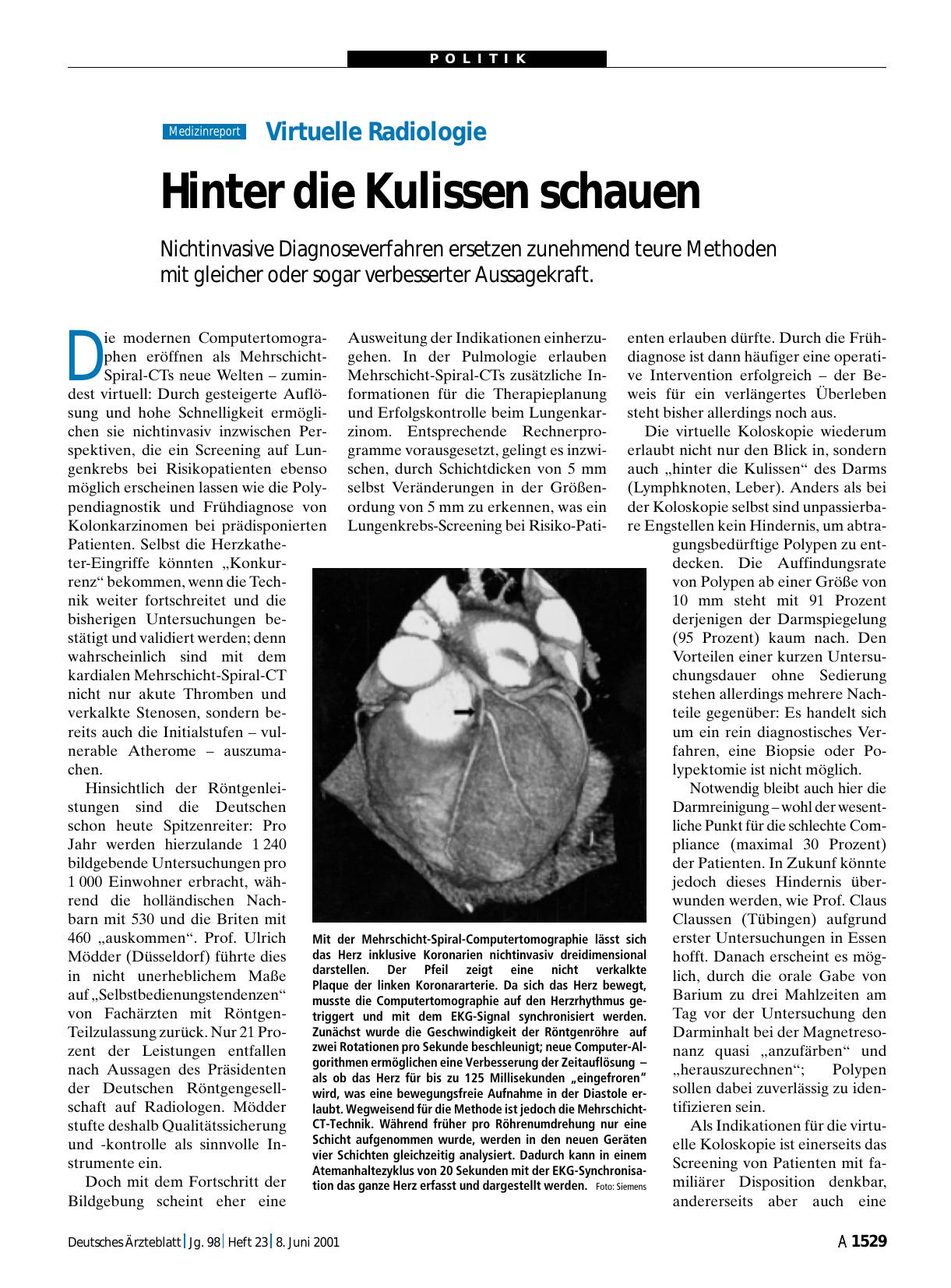 Vorschauseite 1: Virtuelle Radiologie: Hinter die Kulissen schauen