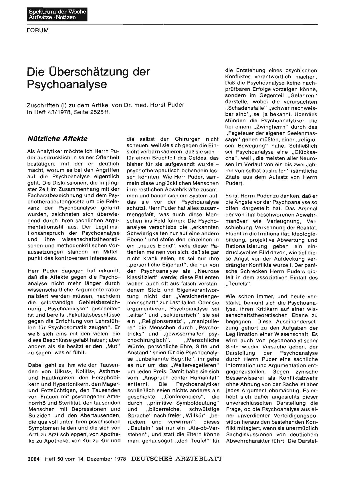 Vorschauseite 1: Die Überschätzung der Psychoanalyse: Nützliche Affekte