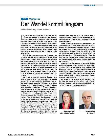 Vorschauseite 1: Weltfrauentag: Der Wandel kommt langsam
