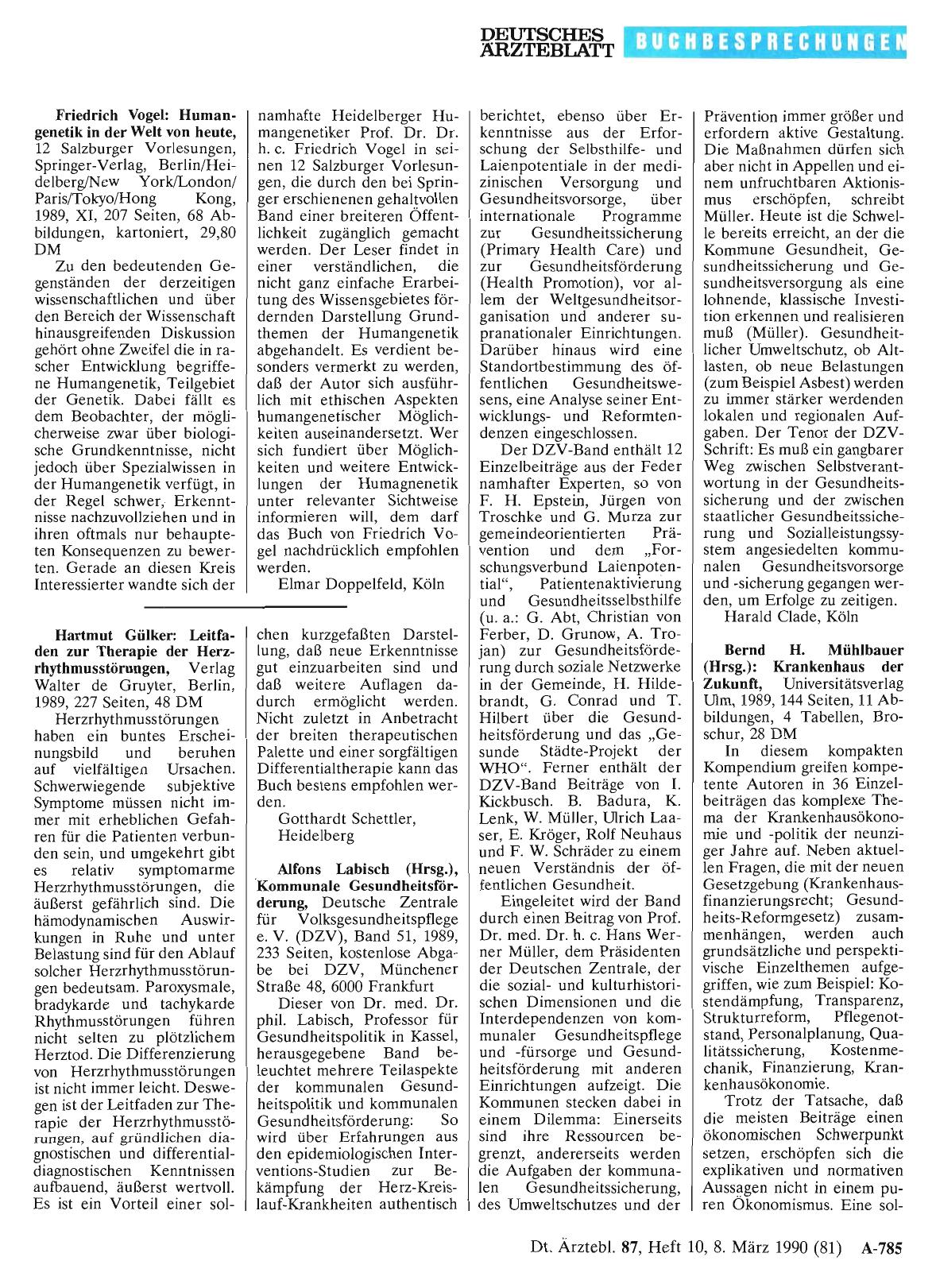 Vorschauseite 1: Friedrich Vogel: Humangenetik in der Welt von heute