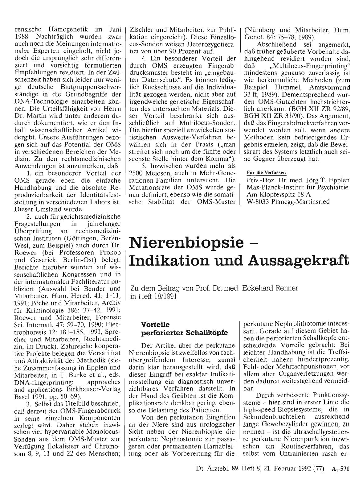 Vorschauseite 1: Nierenbiopsie Indikation und Aussagekraft: Vorteile perforierter Schallköpfe